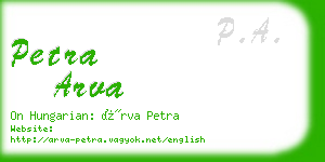 petra arva business card